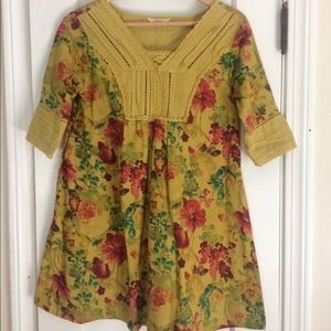 Yellow floral tunic